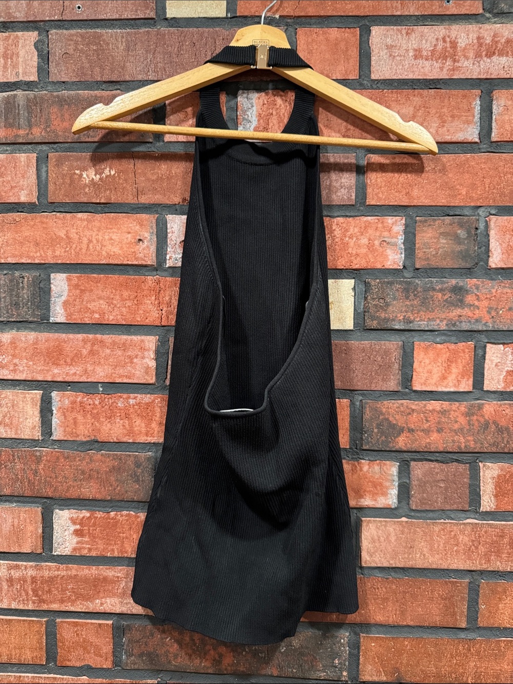 Milly Black Ribbed Halter 
Top - Picture 4 of 10